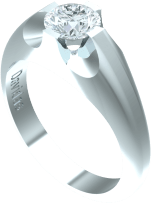 Diagonal Channel Set Diamond Ring