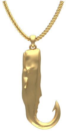 Sperm Whale Fishhook Pendant