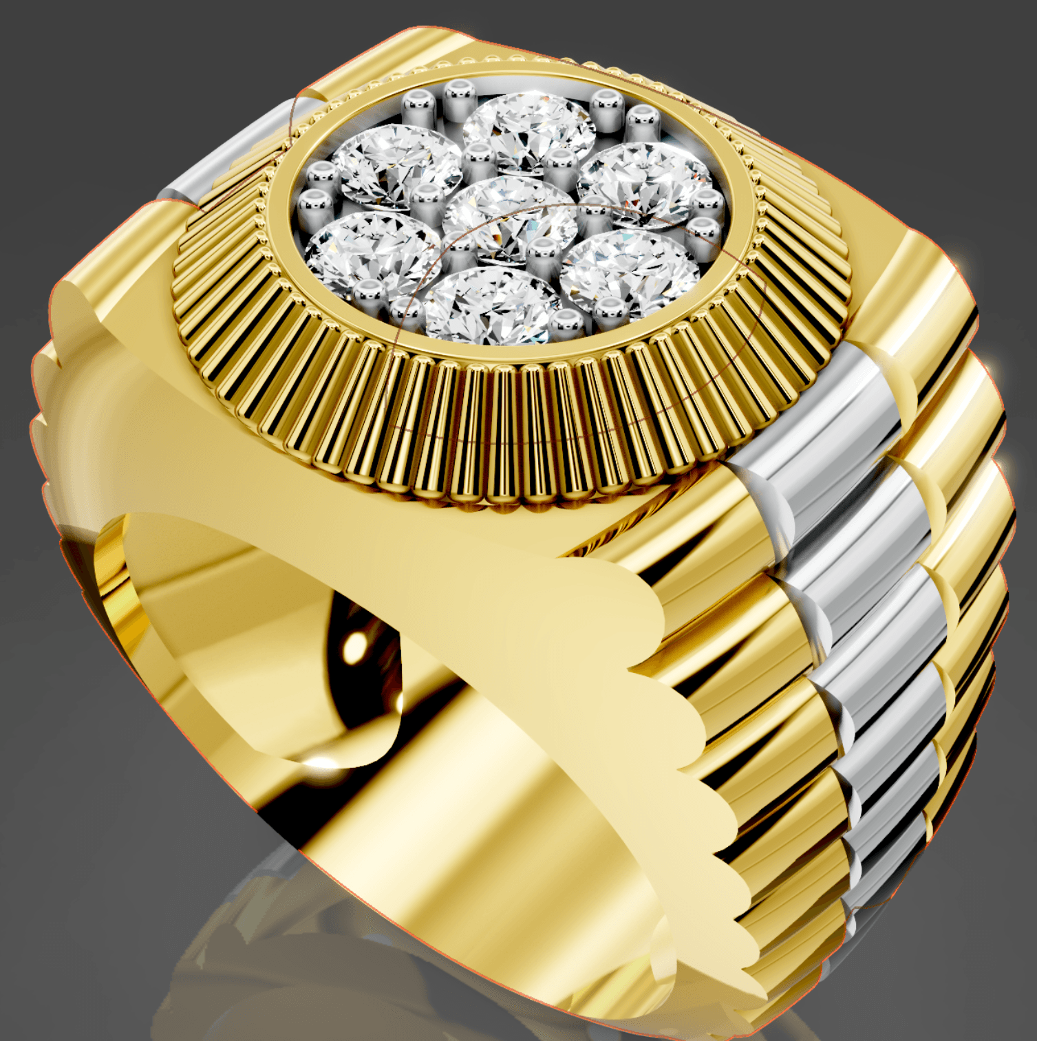 Rolex-Inspired Diamond Ring
